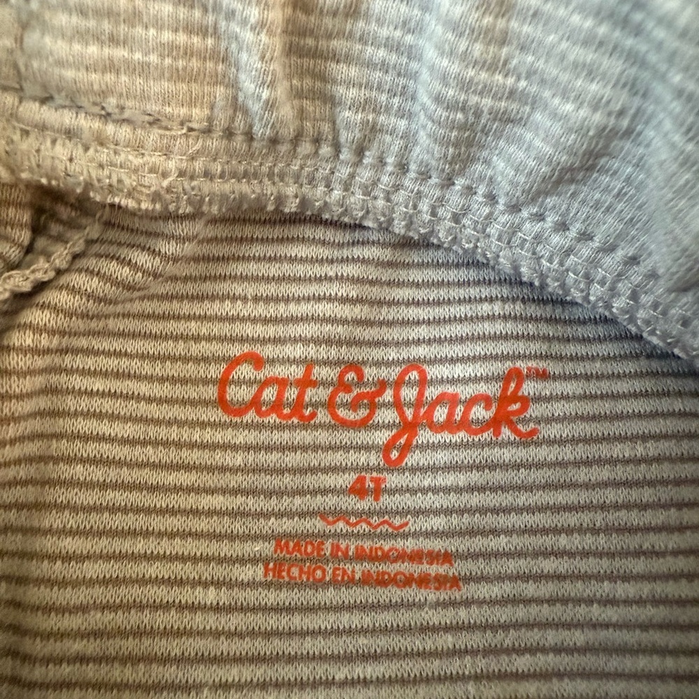 Cat & Jack Light Gray Striped Shirt